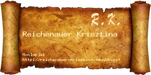 Reichenauer Krisztina névjegykártya